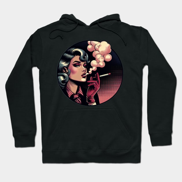 retro woman smoker Hoodie by Anthony88